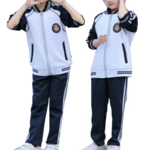 Primary and Secondary School Students’ School Uniform Blue and White Spring and Autumn Suit Junior High School