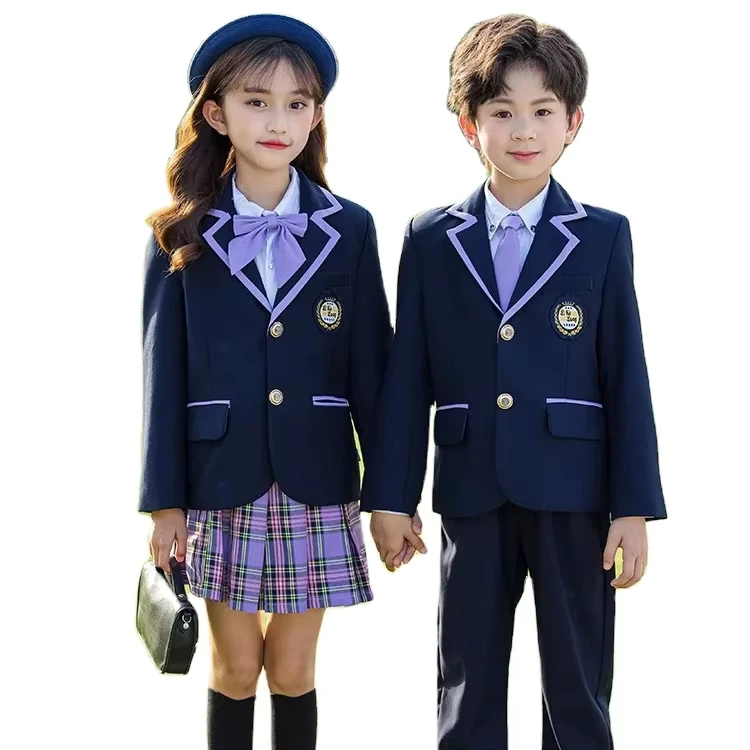 Primary and Secondary School Uniforms, Spring Autumn Three-Piece Set for Kindergarten