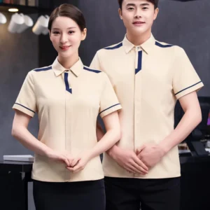 Printed Fashion Chinese Bar Restaurant Waiter Uniform