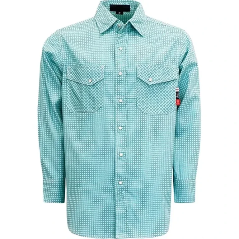 Printed-Plaid-Mens-Work-Shirt-Flame-retardant-Cotton-Certified-by-ASTM-EN-AS-NZS-for-Welding-in-the-Petroleum