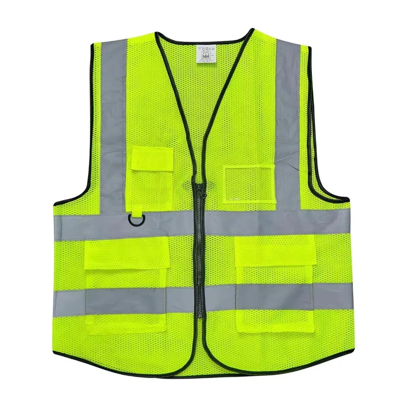 Printing Logo Work Jacket High Visibility Mesh Safety Vest Reflective Polyester Industrial Garden Protective Shirt
