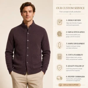 Private Label Cotton Button Cardigan Shawl Collar Pocket Men`s Sweater Knitted Sweater Men