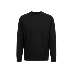 Private Label Heather Grey Crewneck Knitted Sweater Custom Logo Men Textured Long Sleeve Pullover Warm Jumper