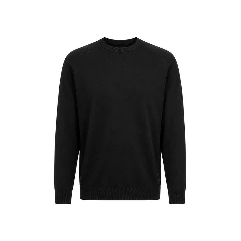 Private Label Heather Grey Crewneck Knitted Sweater Custom Logo Men Textured Long Sleeve Pullover Warm Jumper