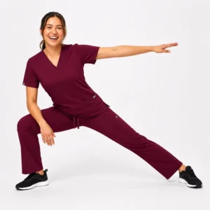 Professional Hospital Scrub Set Women Stylish Yoga Flare Leg Nurse Uniform 4 Way Stretch Breathable Medical Apparel Suits 42332