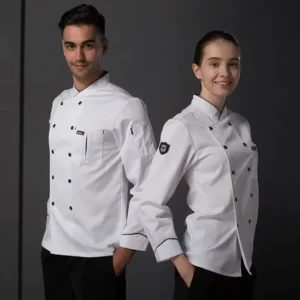 Professional Long-Sleeve Chef Uniform and Coat for Kitchen, Restaurant, and Sushi Chefs
