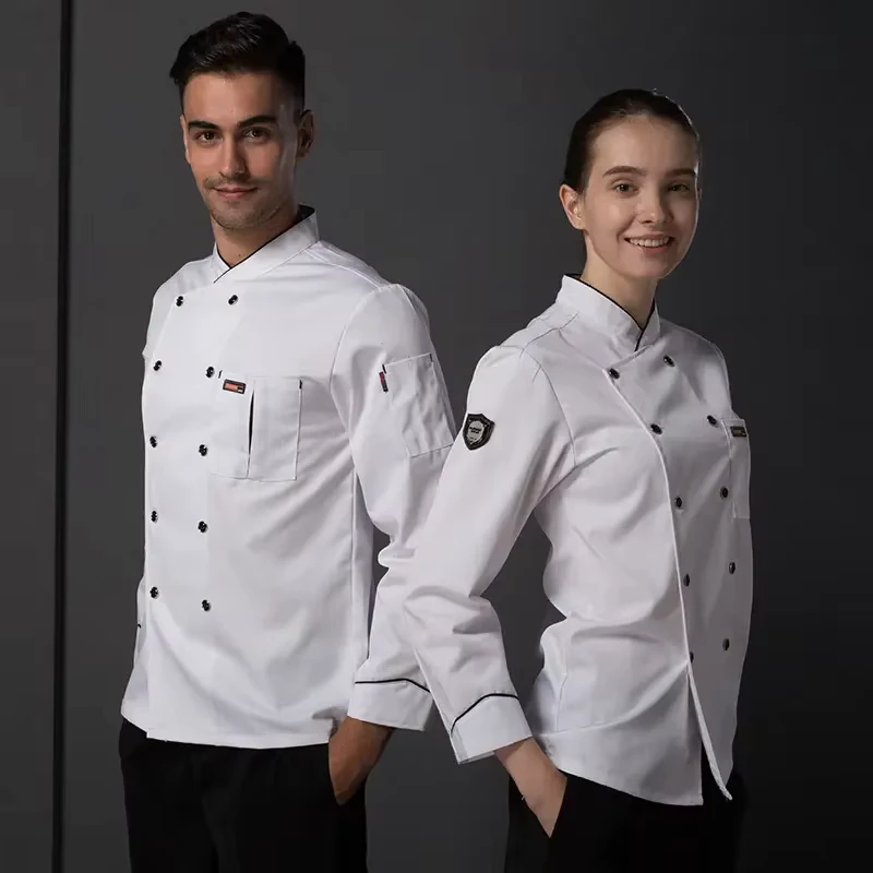 Professional Long-Sleeve Chef Uniform and Coat for Kitchen, Restaurant, and Sushi Chefs