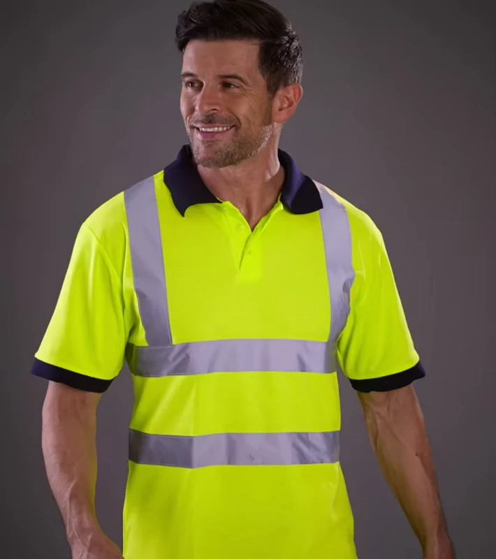 Professional Manufacturer Hi Vis Safety Reflective Polo T Shirt with Customizable Logo Security Workwear