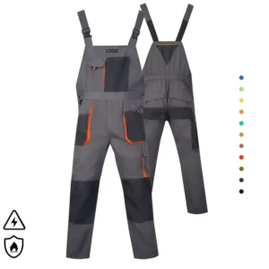 Professional Manufacturer Printed Logo Cotton Multi Pocket Bib Overalls Printing Workwear Uniform Work Hi Vis Shirt
