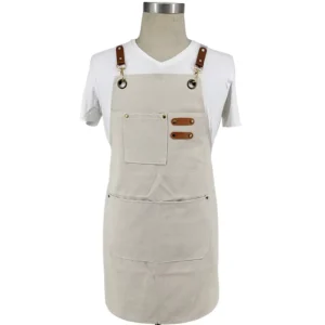 Professional Manufacturer’s Coffee Shop Apron Thickened Oil Water Resistant Work Clothes Pockets for Restaurant Bar Uniforms