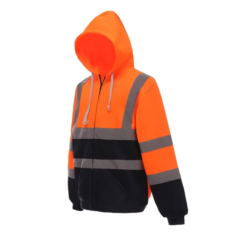 Professional-Safety-High-Visibility-Reflective-Hi-Vis-Long-Sleeve-Fluorescent-Mens-Sweater-Coat