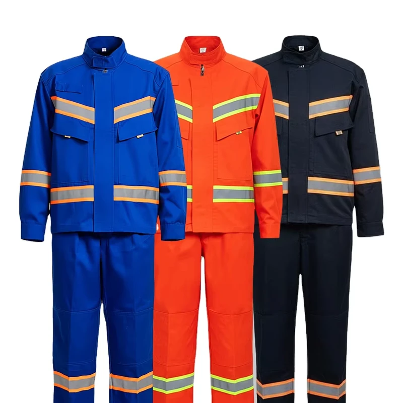 Professional Safety Roadway Work Clothes with Hi Vis Reflective Taps Cusmtom Durable Outdoor Workwear Overalls
