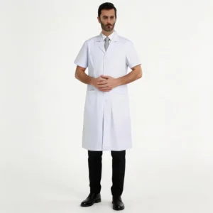 Professional Unisex Cotton Polyester Hospital Uniforms Custom White Lab Coat OEM Surgical Suit Short Sleeved