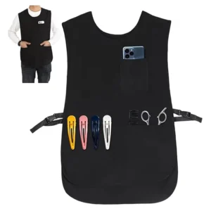 Professional Waterproof Salon Apron Vest Hair Stylist Tabard with Pockets Beauty Pet Grooming Uniform Side Tie Waistcoat Custom