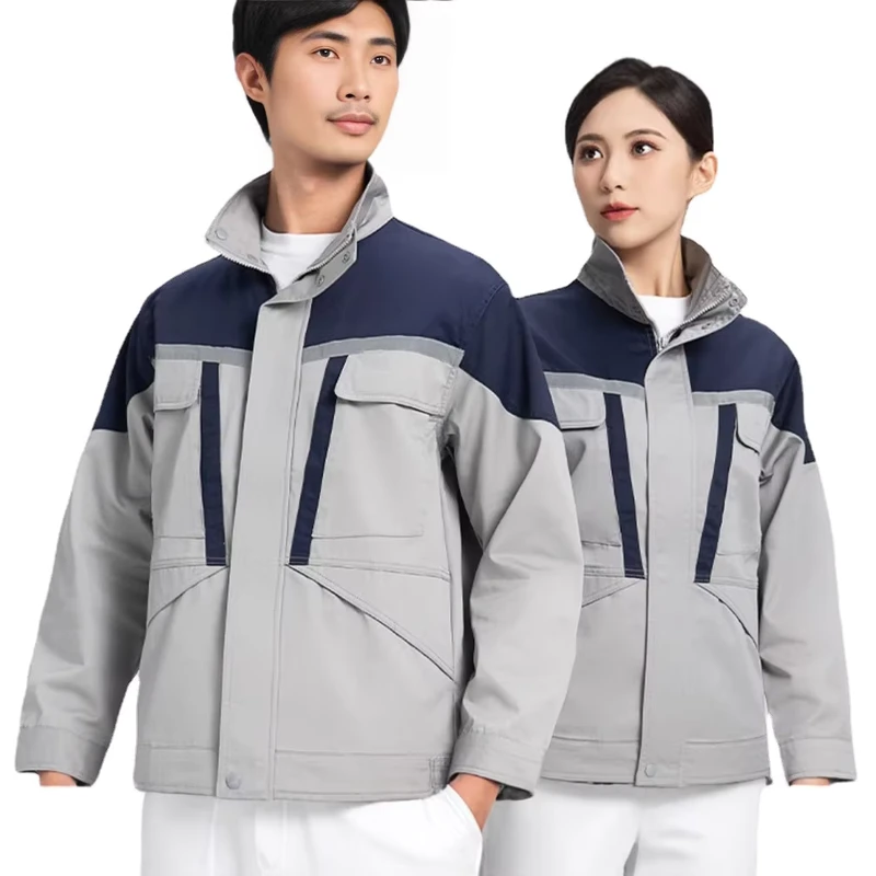 Professional Work Clothes Men Work Uniform High Quality Breathable Polyester Cotton Construction Industrial Safety Suit