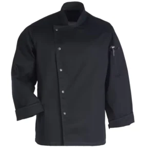 Promotional Italian Designer White Black Men and Women’s Chef Cook Uniforms with Snap Buttons for Restaurant and Hotel