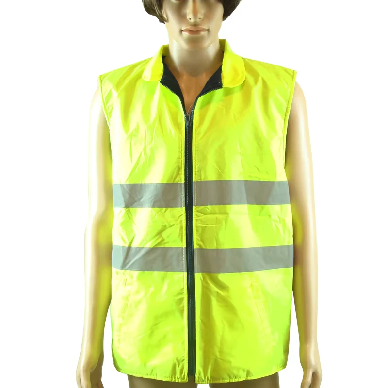 Protection Workplace Safety Supplies Reflective Clothing 210D Oxford Hi Vis Sleeveless CE Approved Reflecting Jacket
