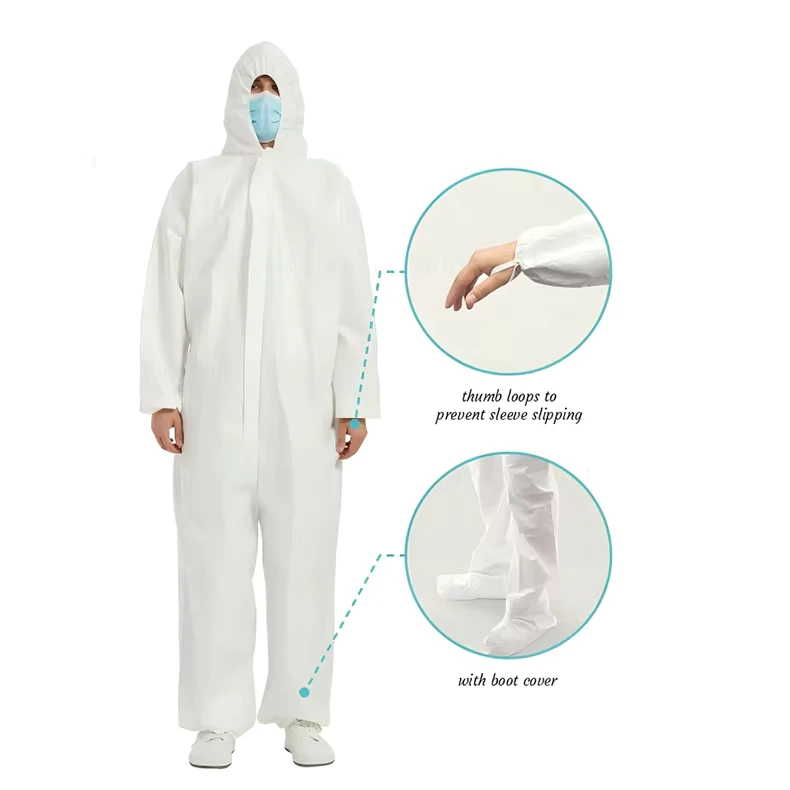 Protective Coverall Waterproof Safety Work Coverall Custom Non Woven Medical Protective Clothing