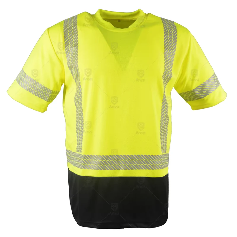 Protective High Visibility Safety Reflective Waterproof Breathable ANSI Class 2 Unisex Work Construction T shirts