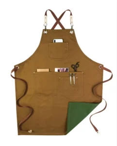 Pu Leather Belt Denim Apron Artisan Leather Goods Shop Western Restaurant Barista Men Haircut Work Kitchen Cleaning Tools Apron