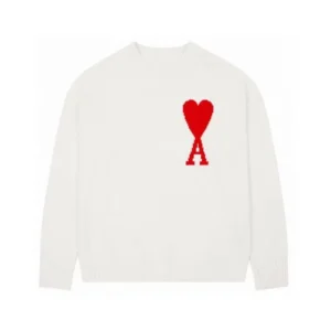 Pullover Sweater for Women Knitted with Love Letter Pattern Streetwear Style Sweater with Front Logo