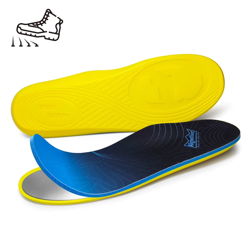 Puncture Resistant Shockproof Work Insole Nail Proof Steel Toe Inserts Comfort Insoles PU Memory Foam Customizable All Day