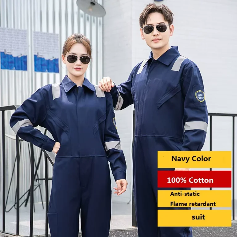 Pure-Cotton-Anti-Static-Flame-Resistant-One-Piece-Work-Clothes-Shipyard-Seaport-Welders-Labor-Safety-Clothing