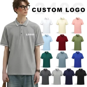 Pure Cotton Polo Shirt Custom Logo Short Sleeve T Shirt Summer Work Uniform Advertising Tops Corporate Cultural Printed Apparel