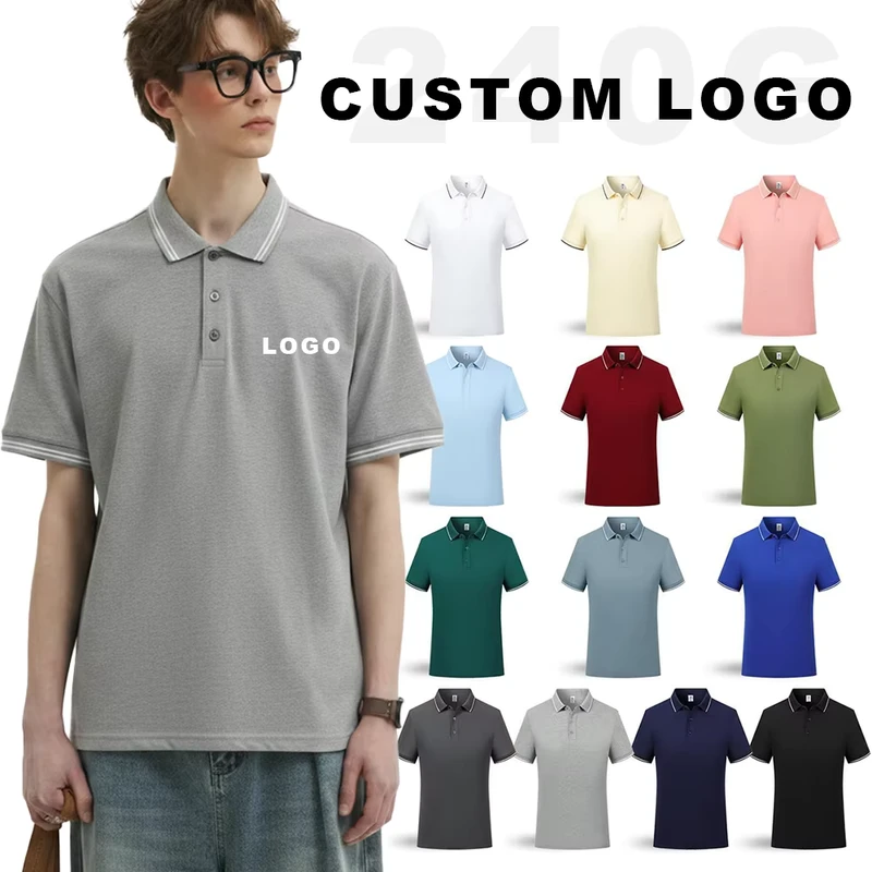 Pure Cotton Polo Shirt Custom Logo Short Sleeve T Shirt Summer Work Uniform Advertising Tops Corporate Cultural Printed Apparel
