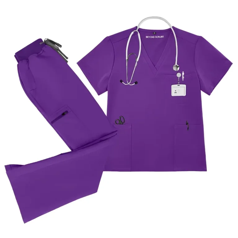 Purple-Lightweight-Breathable-Scrub-Top-Set-for-Medical-and-Beauty-Salon-Work