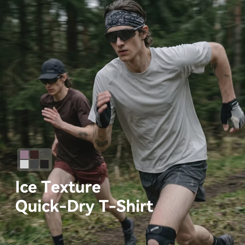 QUICKSHOW 135gsm Cooling Trail Running T Shirts 7A Quick Dry Active T shirts Breathable Training Sports Tops Mens