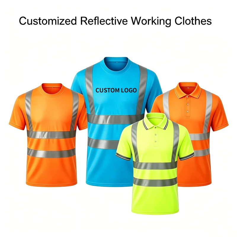 Quick Dry Custom Logo Hi Vis Polo T-Shirt for Traffic Mining Construction Coal Work
