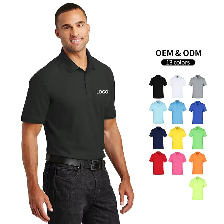 Quick-Dry Custom Logo Men's Colorful Polo Shirt Short Sleeve Golf Work Shirt