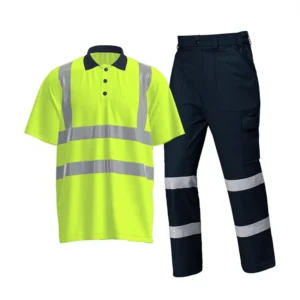 Quick Dry Hi Vis Polo Shirt and Work Pants Set