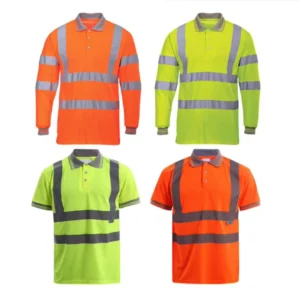 Quick Dry Hi Vis Yellow Orange Long Full Sleeve T Shirts Roadway Night Reflective Clothing Short Sleeve Safety Work Polo Shirt