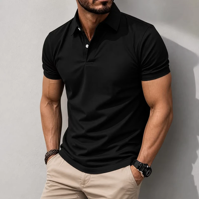 Quick Dry Moisture Wicking Golf Polo Men's T shirts with Custom Logo Corporate Uniforms Bulk Order Supplier Golf Clothing