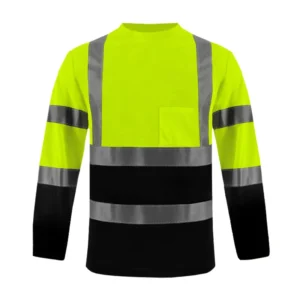 Quick Dry Night Work Security Construction Workshop Safety Uniform Custom Long Sleeve Hi Vis Reflective Safety Work Wear Shirt