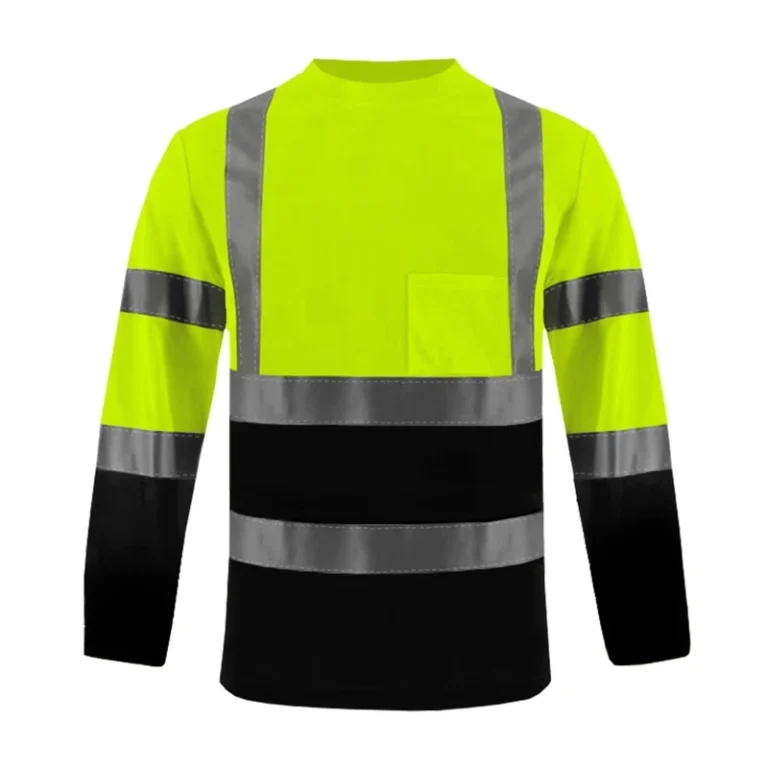 Quick-Dry-Night-Work-Security-Construction-Workshop-Safety-Uniform-Custom-Long-Sleeve-Hi-Vis-Reflective-Safety-Work-Wear-Shirt