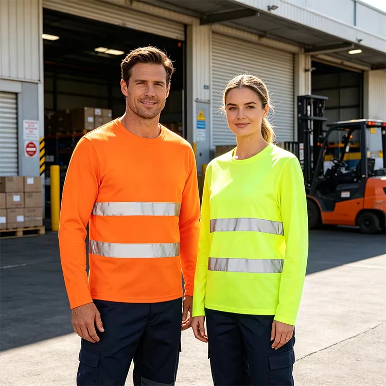 Quick Dry Polyester Hi Vis Reflective Safety Work Shirt for Construction and Airport Workers