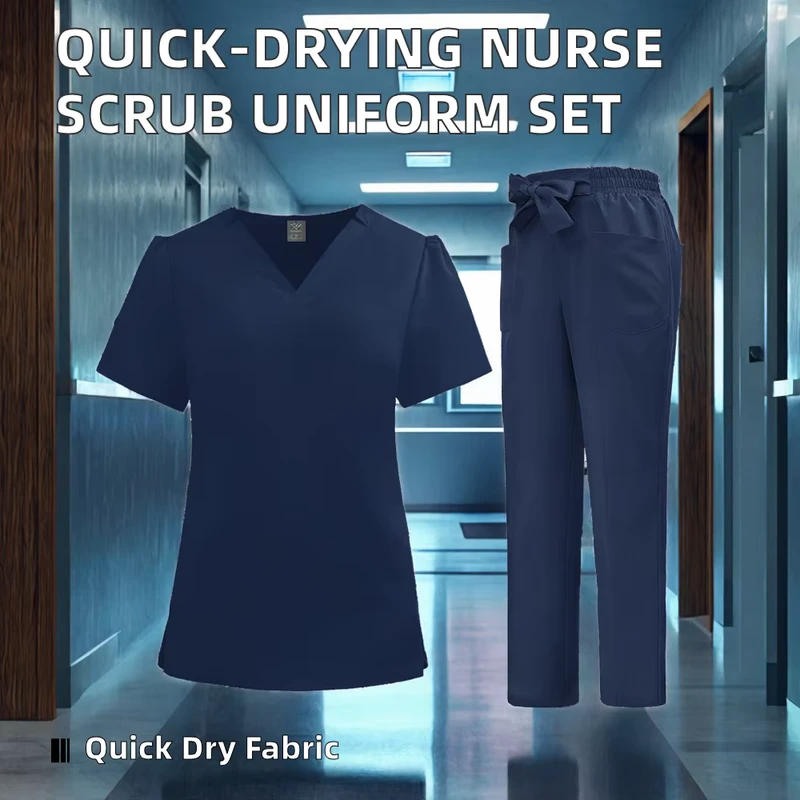 Quick Drying Nurse Scrub Uniform Set for Beauty Salon Spa & Hospital Work Medical Scrub Work Uniform Set