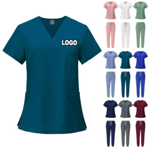 Quick Drying Unisex Short Sleeved Scrub Sets for Hospital Use Polyethersulfone Material