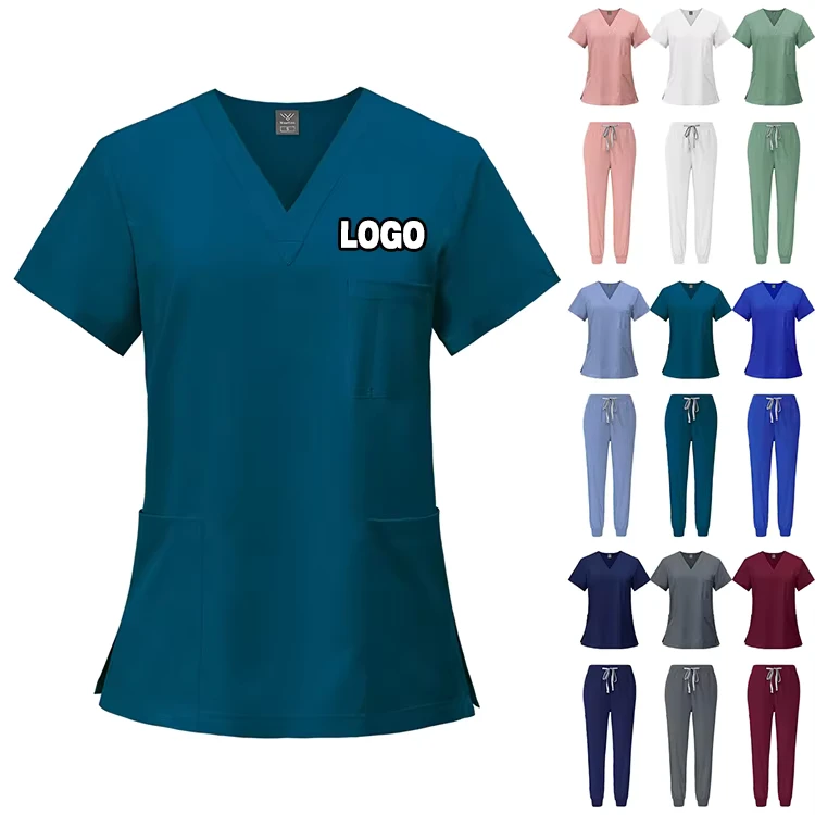 Quick Drying Unisex Short Sleeved Scrub Sets for Hospital Use Polyethersulfone Material