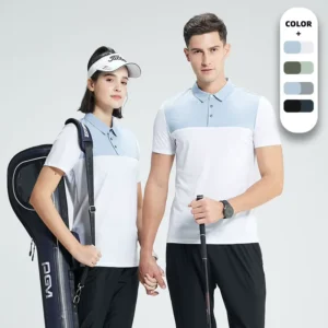 Quick drying Jacket Sports Short sleeved Men’s T shirt Golf Fitness Clothing Outdoor Wear Collarless POLO Shirt Men’s Shirt