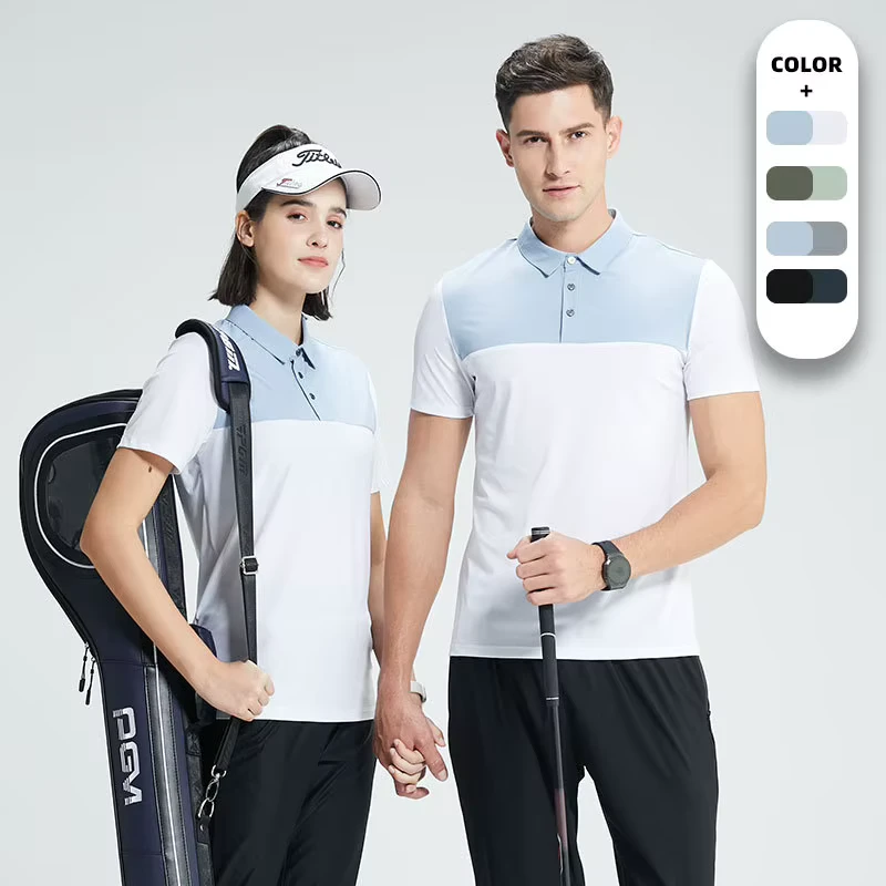 Quick drying Jacket Sports Short sleeved Men's T shirt Golf Fitness Clothing Outdoor Wear Collarless POLO Shirt Men's Shirt
