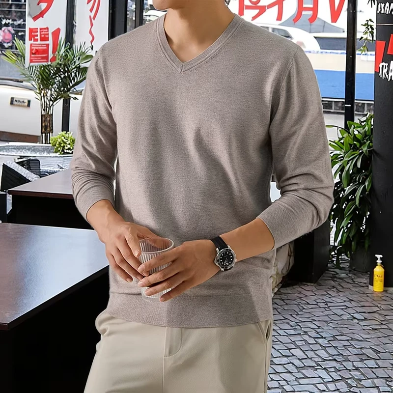 RCX Winter Thin Breathable Casual High Quality Warm Cozy Knitted Pullover Sweater Men Custom