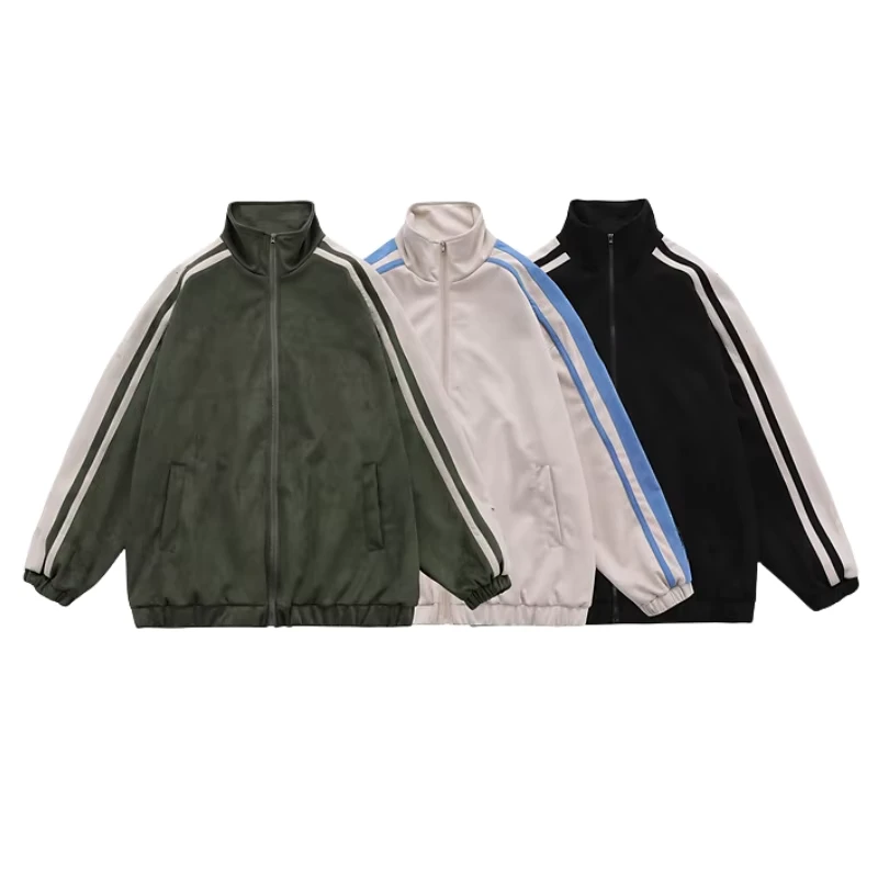 RUIKE Men's Coated Bomber Jacket Custom Design OEM ODM Vintage Windproof Waterproof