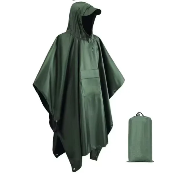 Rainfreem Rain Ponchos Jackets Reusable Rain Coats Outdoor Multi purpose Ripstop Camo Survival Waterproof Poncho