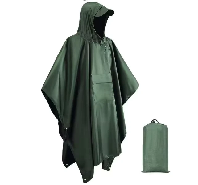 Rainfreem Rain Ponchos Jackets Reusable Rain Coats Outdoor Multi purpose Ripstop Camo Survival Waterproof Poncho