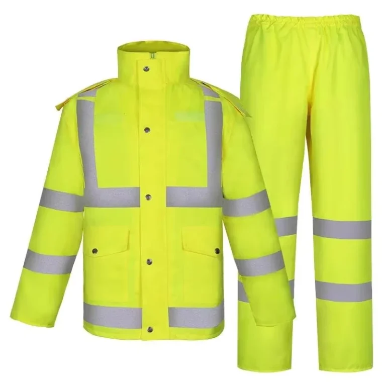 Rainy-Night-Safety-Traffic-Equipment-Firefighting-Search-Rescue-Rainwear-Hi-Vis-Reflective-Raincoat-Waterproof-Coat-Pants-Suit