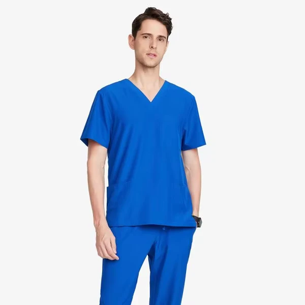 Rayon-Hospital-medical-uniforms-Anti-water-proof-Scrub-Uniform-V-neck-Mens-Sets-for-4-way-stretch